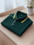Men's Business Casual Button Short Sleeve Polo Shirt