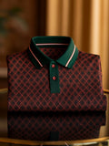 Men's Classic Business Button Short Sleeve Polo Shirt